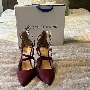 Beautiful burgundy call it spring ladies heals.